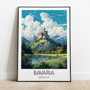 Bavaria Travel Print - Germany Poster - Custom Personalised Wedding Birthday Gift
