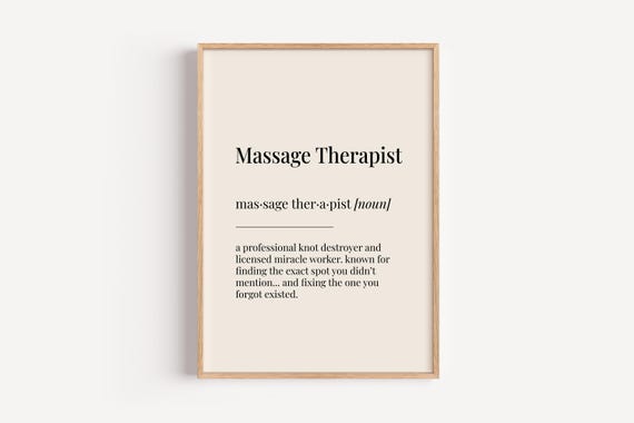 MASSAGE 6 雑誌 クラブカルチャー、アート Massage Therapist Definition Print - Dictionary Poster - Office