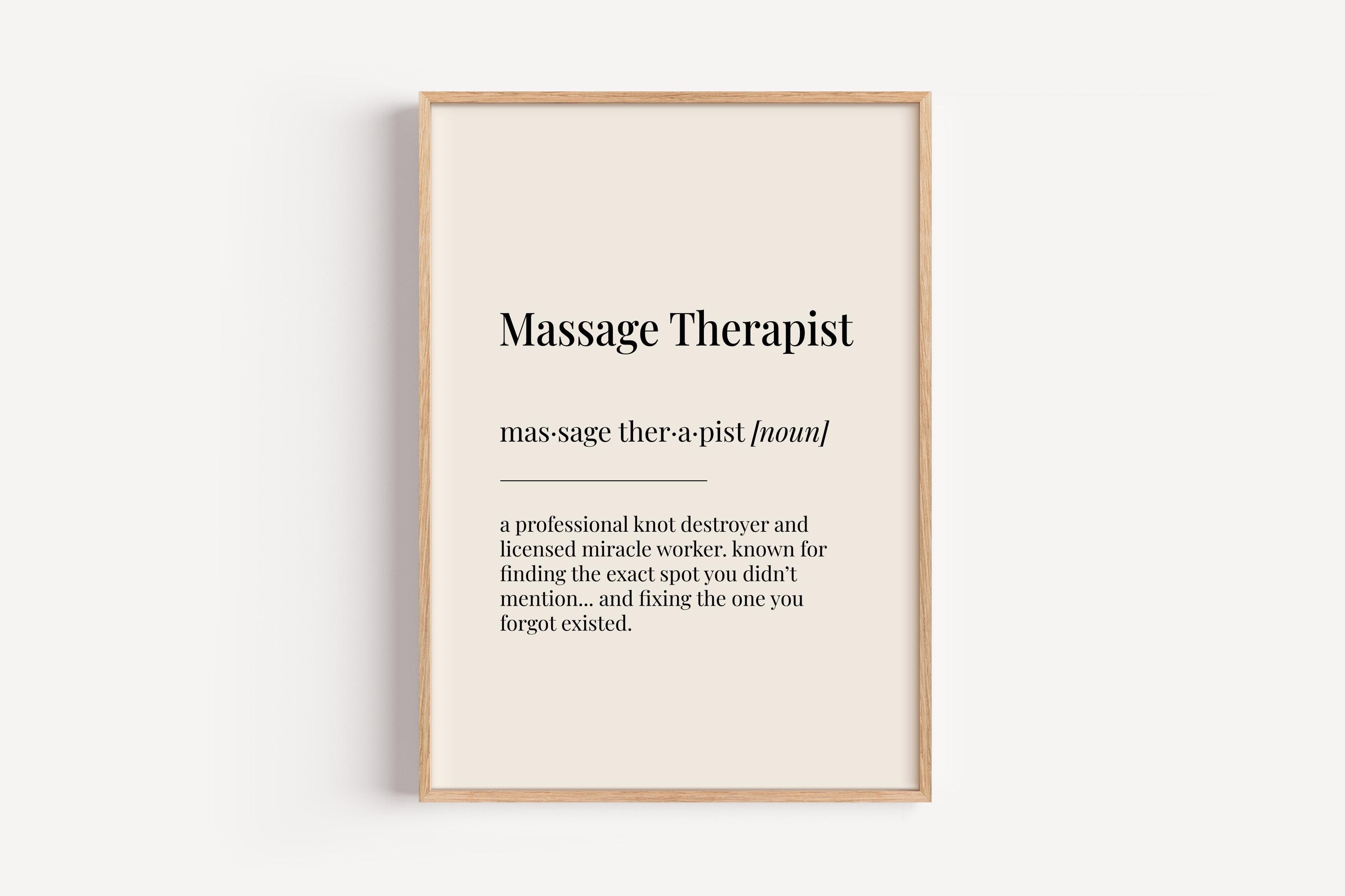 Massage Therapist Definition Print - Dictionary Poster - Office