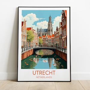 Utrecht Travel Print - Netherlands Poster - Custom Personalised Wedding Birthday Gift