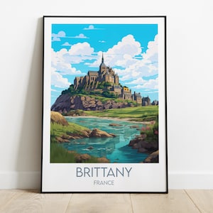 Impresión de viaje de Bretaña - Póster de Francia - Regalo personalizado de boda o cumpleaños