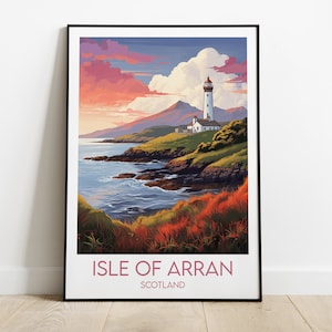 Isle Of Arran Travel Print - Scotland Poster - Custom Personalised Wedding Birthday Gift