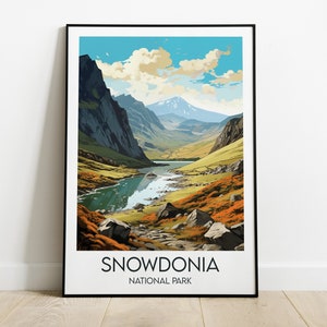 Snowdonia National Park Travel Print - Wales Poster - Custom Personalised Wedding Birthday Gift