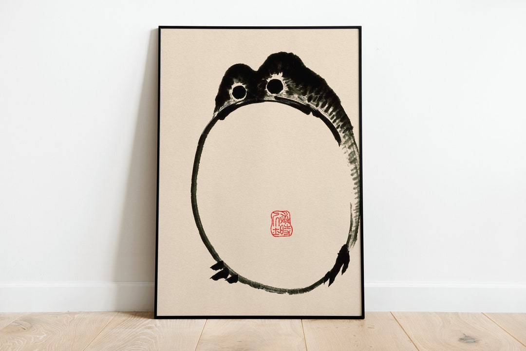 Japanese Frog Wabi Sabi Print | A3 A4 A5 | Japanese Vintage