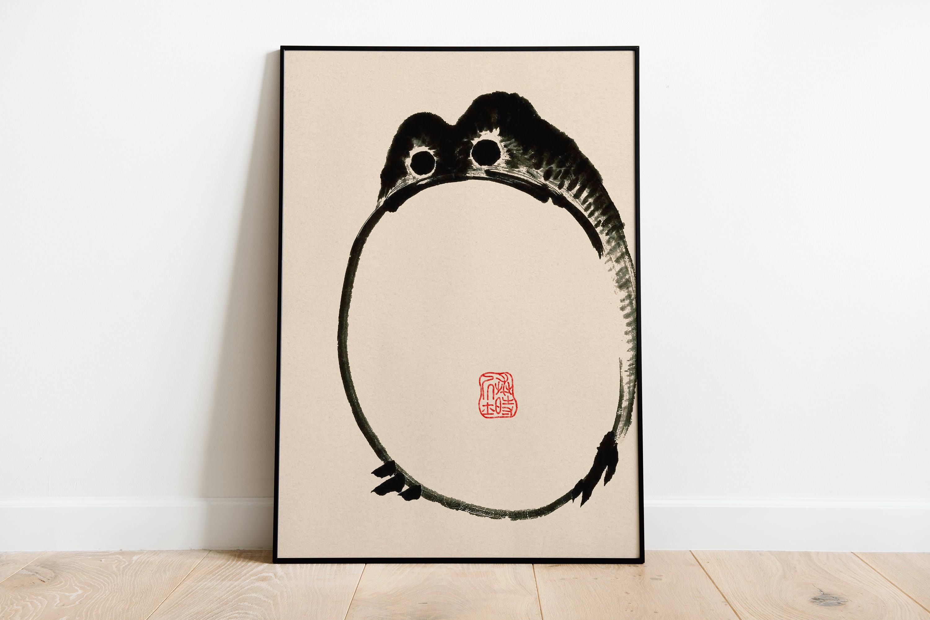 Japanese Frog Wabi Sabi Print | A3 A4 A5 | Japanese Vintage