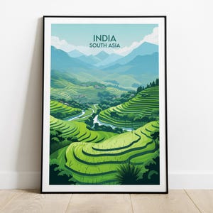 Impression de voyage en Inde - Poster Asie du Sud - Cadeau d'anniversaire de mariage personnalisé