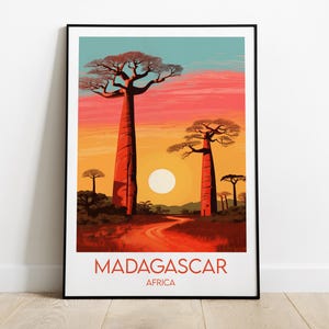 Madagascar Travel Print - Africa Poster - Custom Personalised Wedding Birthday Gift