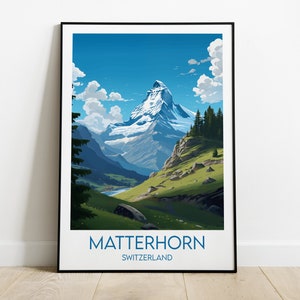 Matterhorn Travel Print - Switzerland Poster - Custom Personalised Wedding Birthday Gift