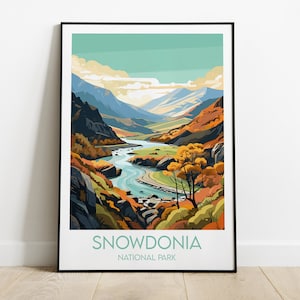 Snowdonia National Park Travel Print - Wales Poster - Custom Personalised Wedding Birthday Gift