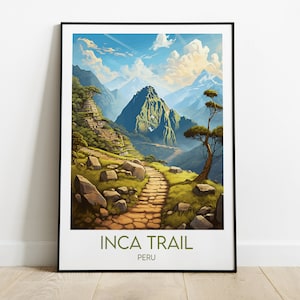 Inca Trail Travel Print - Peru Poster - Custom Personalised Wedding Birthday Gift