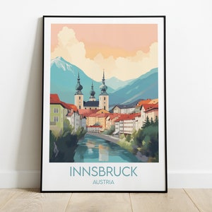 Innsbruck Travel Print - Austria Poster - Custom Personalised Wedding Birthday Gift