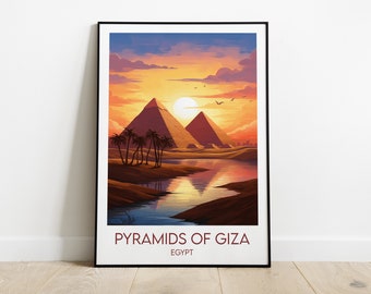 Pyramiden von Gizeh Reise-Druck - Kairo Ägypten Poster - Personalisiertes Hochzeit Geburtstagsgeschenk