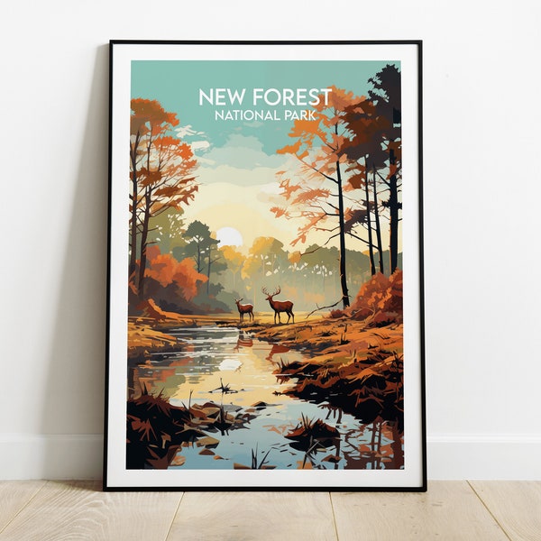 New Forest National Park Travel Print - England UK Poster - Custom Personalised Wedding Birthday Gift