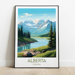 Impression de voyage en Alberta - Poster Canada - Cadeau d'anniversaire de mariage personnalisé