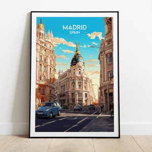 Impression voyage Madrid - poster Espagne - cadeau d'anniversaire de mariage personnalisé