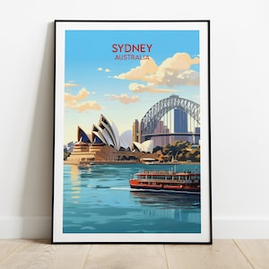 Sydney Travel Print - Australia Poster - Custom Personalised Wedding Birthday Gift