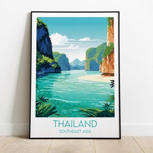 Thailand Travel Print - Southeast Asia Poster - Custom Personalised Wedding Birthday Gift