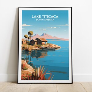Lake Titicaca Travel Print - Peru Bolivia Poster - Custom Personalised Wedding Birthday Gift
