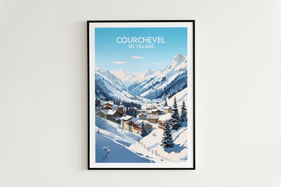 Courchevel Ski Travel Print - France Poster - Custom Personalised