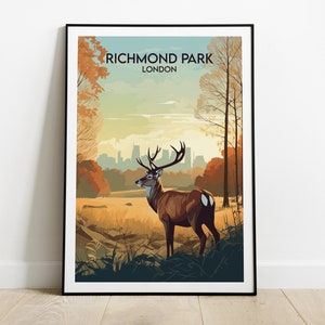 Impresión de viaje de Richmond Park - Póster de Londres - Regalo personalizado para bodas y cumpleaños