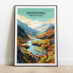 Snowdonia National Park Travel Print - Wales Poster - Custom Personalised Wedding Birthday Gift