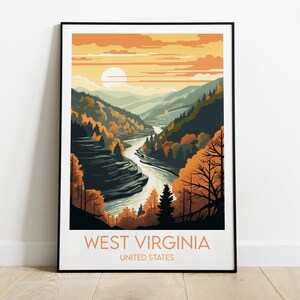 West Virginia Reisedruck - USA Poster - Individuell personalisiertes Hochzeit Geburtstagsgeschenk