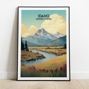Idaho Travel Print - United States Poster - Custom Personalised Wedding Birthday Gift