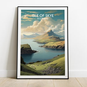 Isle Of Skye Travel Print - Scotland Poster - Custom Personalised Wedding Birthday Gift
