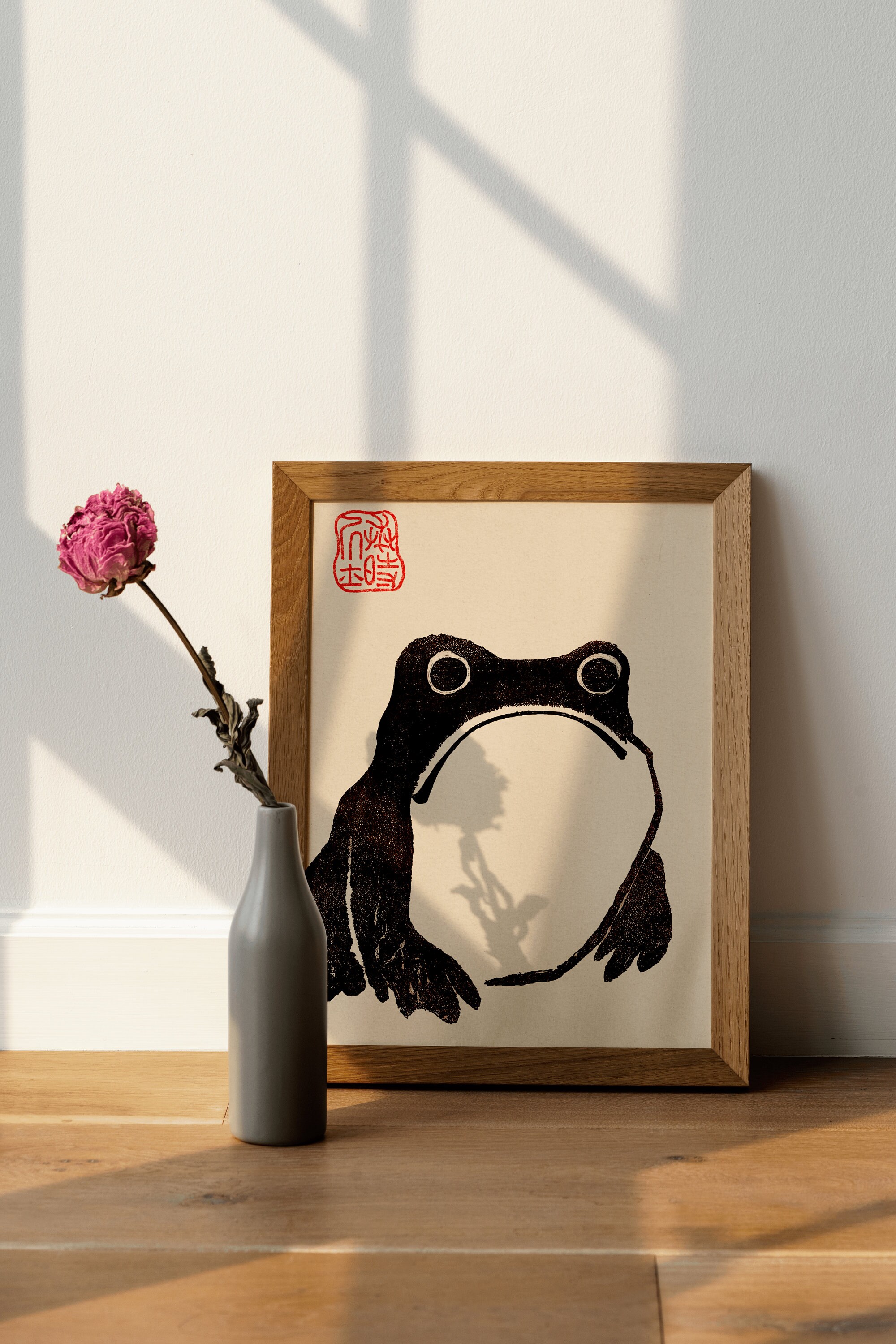 Japanese Frog Wabi Sabi Print | A3 A4 A5 | Japanese Vintage