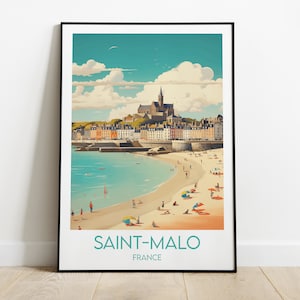 Saint Malo Reisedruck - Frankreich Poster - Individuell personalisiertes Hochzeit Geburtstagsgeschenk