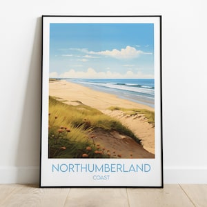 Northumberland Reise-Druck - UK Nationalpark Poster - Individuell personalisiertes Hochzeits-Geburtstagsgeschenk