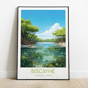 Biscayne National Park Travel Print - Florida Poster - Custom Personalised Wedding Birthday Gift