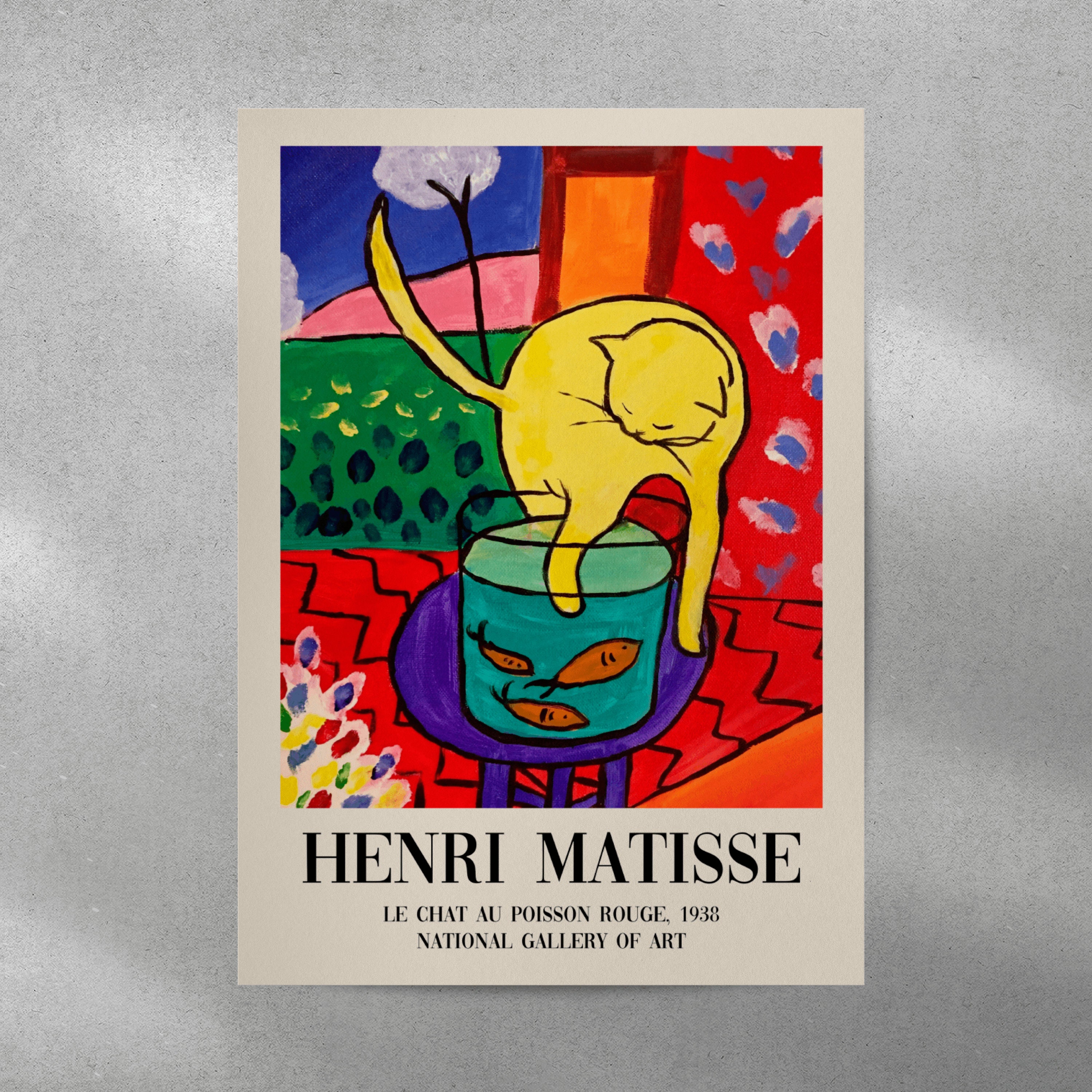 Matisse Cat With Red Fish Modern Exhibition Print Poster | A3 A4