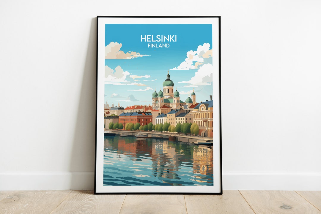 Helsinki Travel Print Finland Poster Custom Personalised Wedding