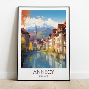 Annecy Travel Print - France Poster - Custom Personalised Wedding Birthday Gift