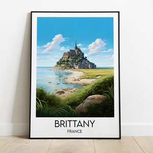 Impresión de viaje de Bretaña - Póster de Francia - Regalo personalizado de boda o cumpleaños