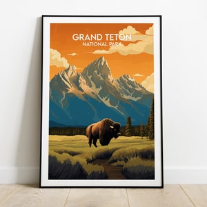 Grand Teton Nationalpark Reise - USA Poster - Individuell personalisiertes Hochzeit Geburtstagsgeschenk