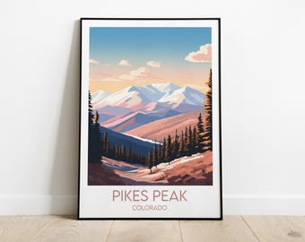 Pikes Peak Reise Print - Colorado Poster - Individuell personalisiertes Hochzeit Geburtstagsgeschenk