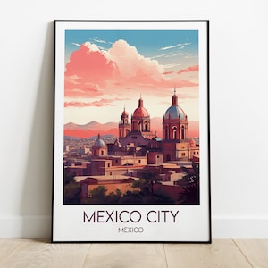 Impression de voyage à Mexico - Poster Mexique - Cadeau d&#39;anniversaire de mariage personnalisé