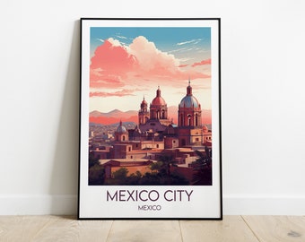 Mexico City Travel Print - Mexico Poster - Custom Personalised Wedding Birthday Gift