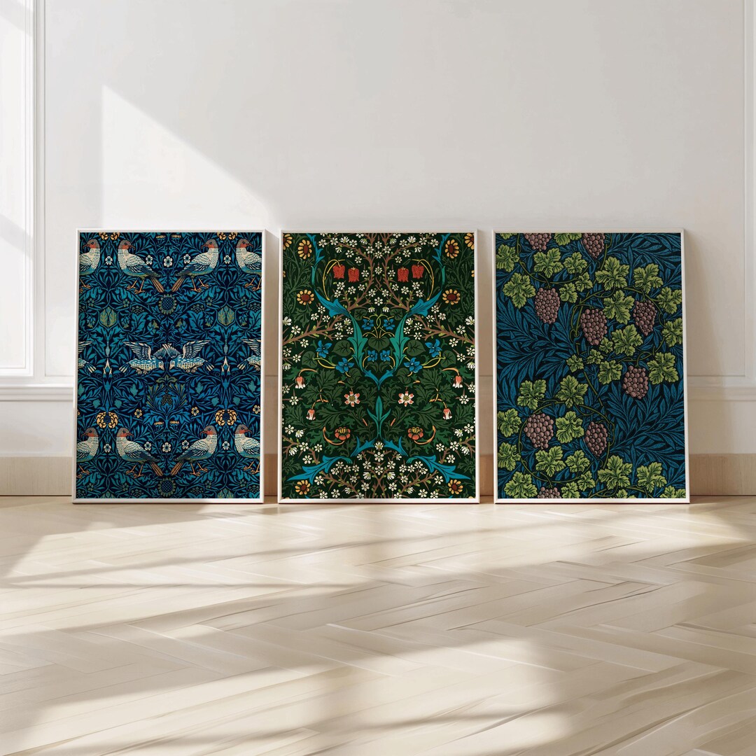 William Morris Set of 3 Prints - William Morris Wall Art - Floral ...