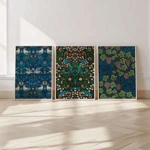 William Morris Set Of 3 Prints - William Morris Wall Art - Floral Pattern Posters