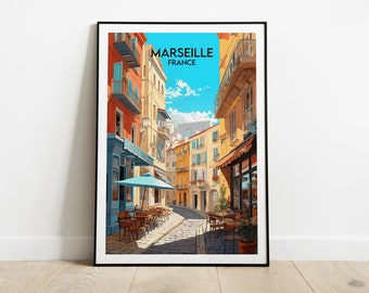 Marseille Travel Print - France Poster - Custom Personalised Wedding Birthday Gift