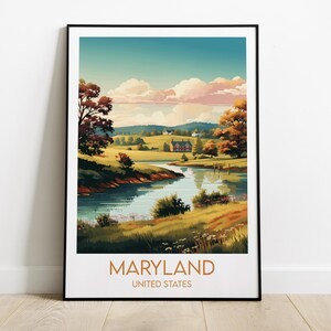 Maryland Travel Print - United States Poster - Custom Personalised Wedding Birthday Gift