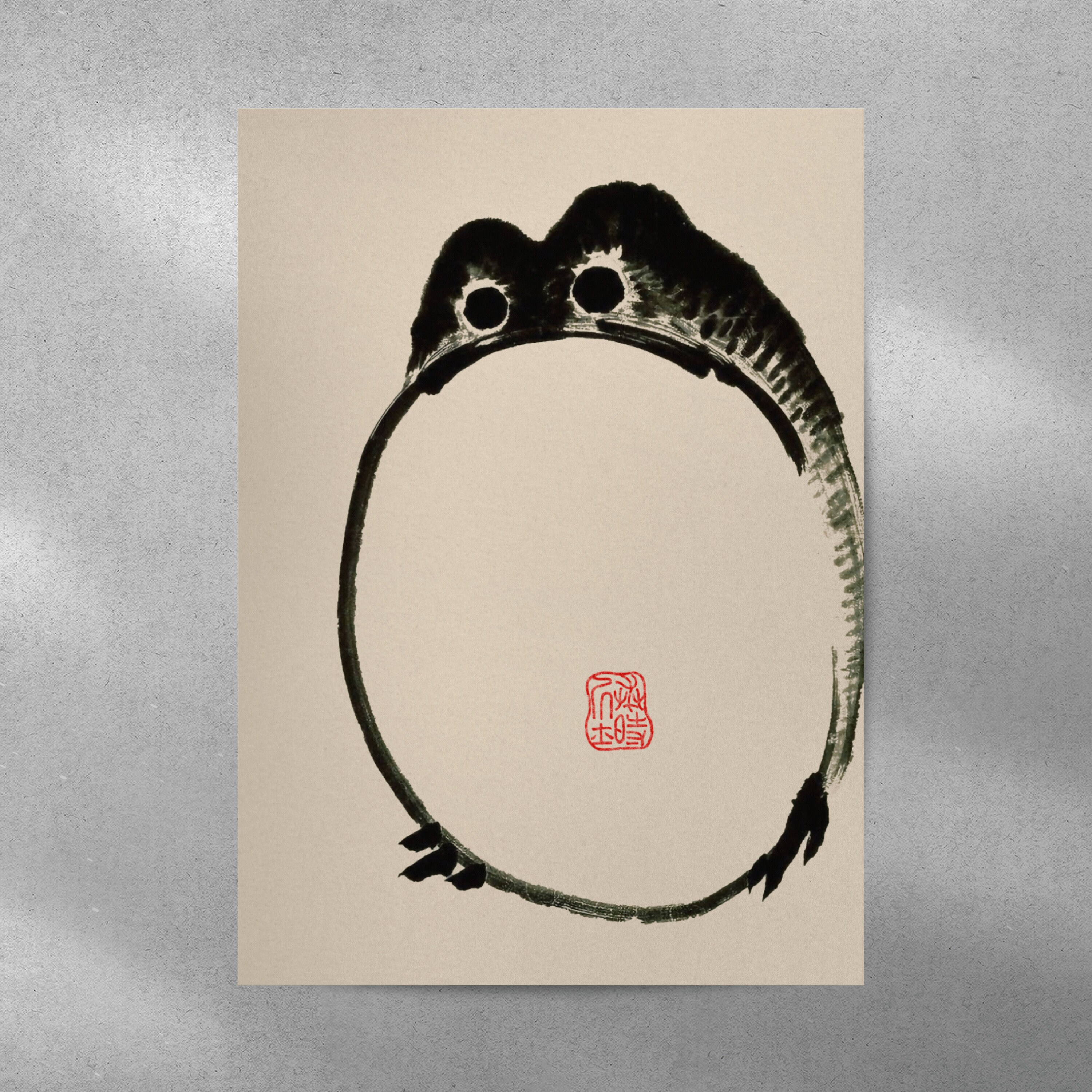 Japanese Frog Wabi Sabi Print | A3 A4 A5 | Japanese Vintage