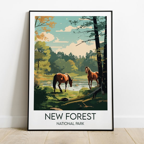 New Forest National Park Travel Print - England UK Poster - Custom Personalised Wedding Birthday Gift