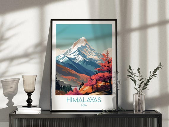 Himalayan Mountains Travel Print - Nepal Poster - Custom