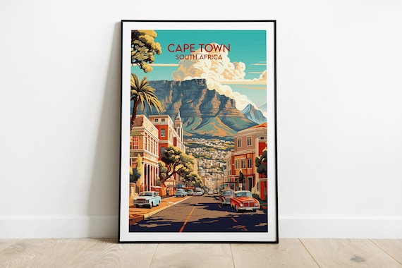 Cape Town Travel Print - South Africa Poster - Custom Personalised Wedding Birthday Gift