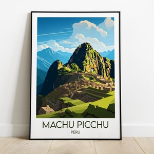 Machu Picchu Travel Print - Peru Poster - Custom Personalised Wedding Birthday Gift