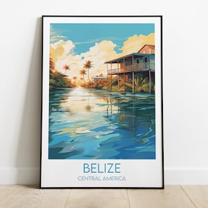 Belize Reise - Mittelamerika Poster - Individuell personalisiertes Hochzeit Geburtstagsgeschenk